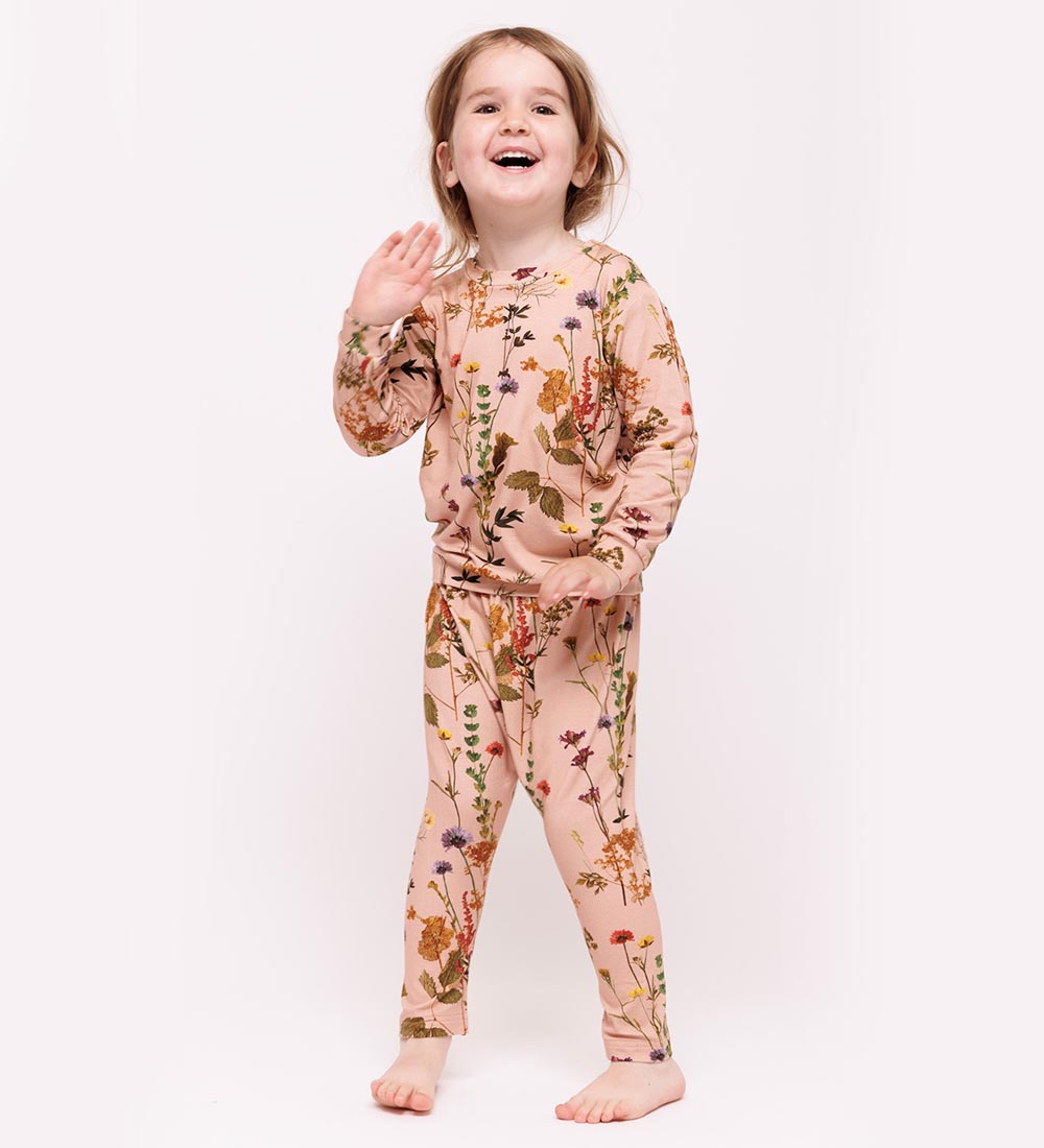 Christina Rohde Leggings - Rosa m. Blomster