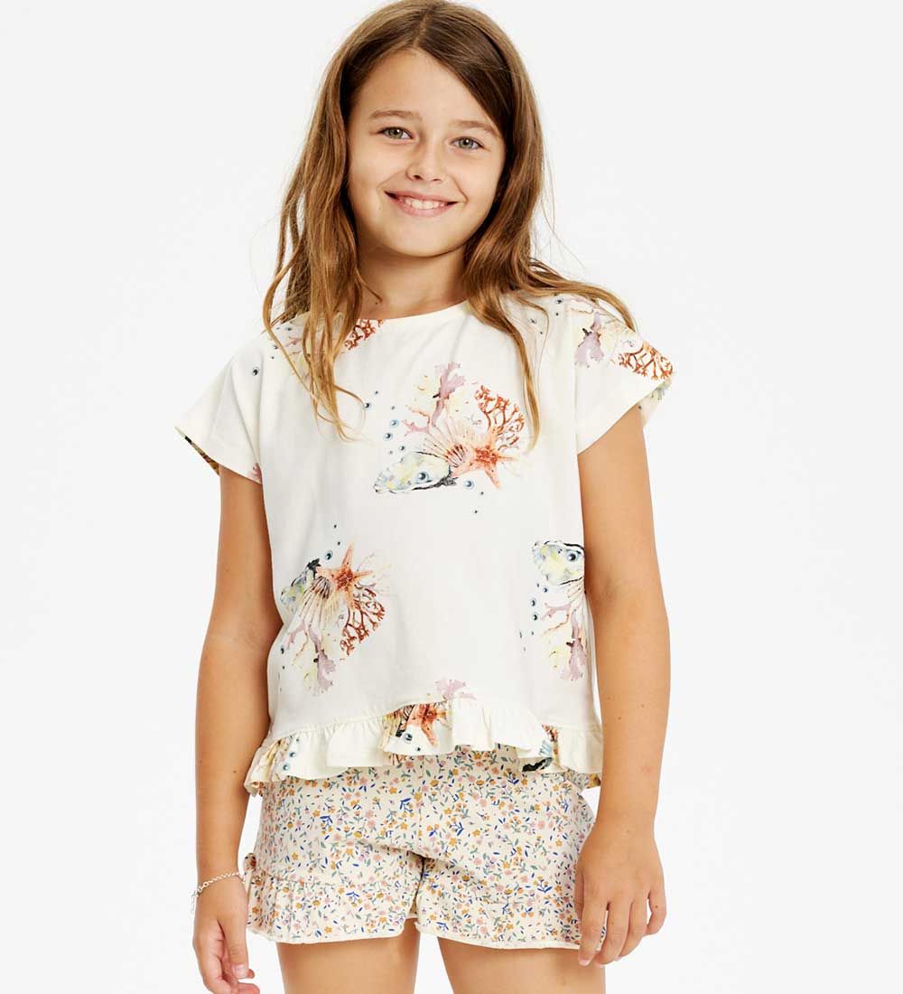 The New T-shirt - TnGiselle - White Swan Coral Aop