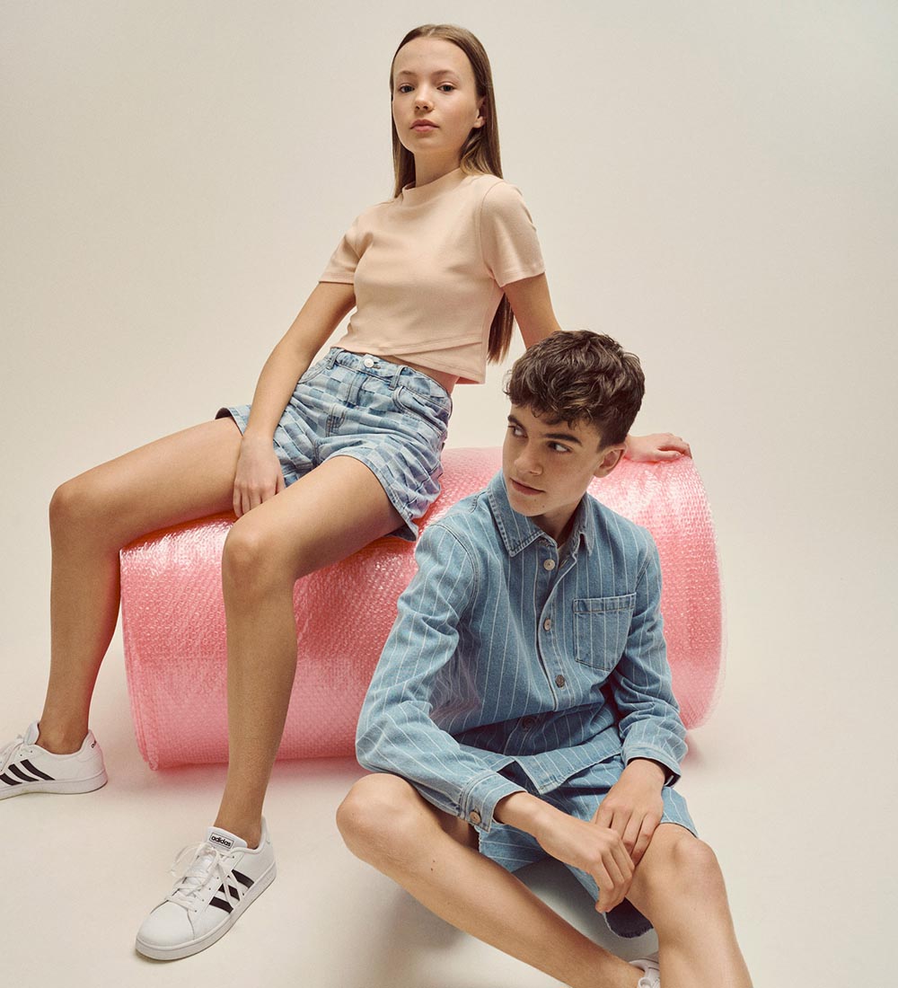 LMTD Shorts - NlfCheckizza - Medium Blue Denim/Checks