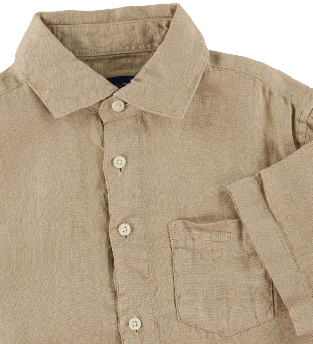 GANT Skjorte - Linen - Dry Sand