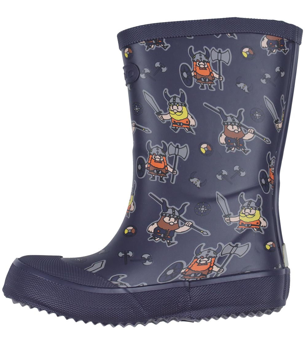 Viking Gummistøvler - Indie - Navy/Orange m. Vikinger