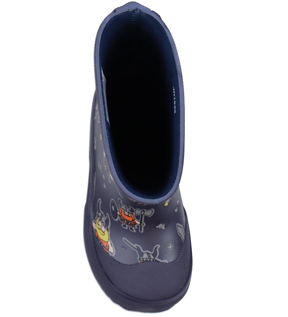 Viking Gummistøvler - Indie - Navy/Orange m. Vikinger