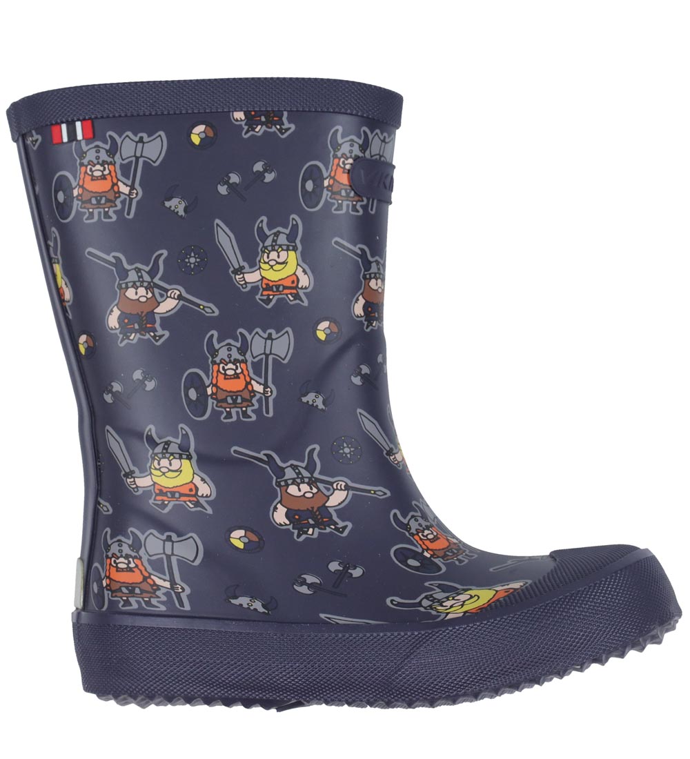 Viking Gummistøvler - Indie - Navy/Orange m. Vikinger