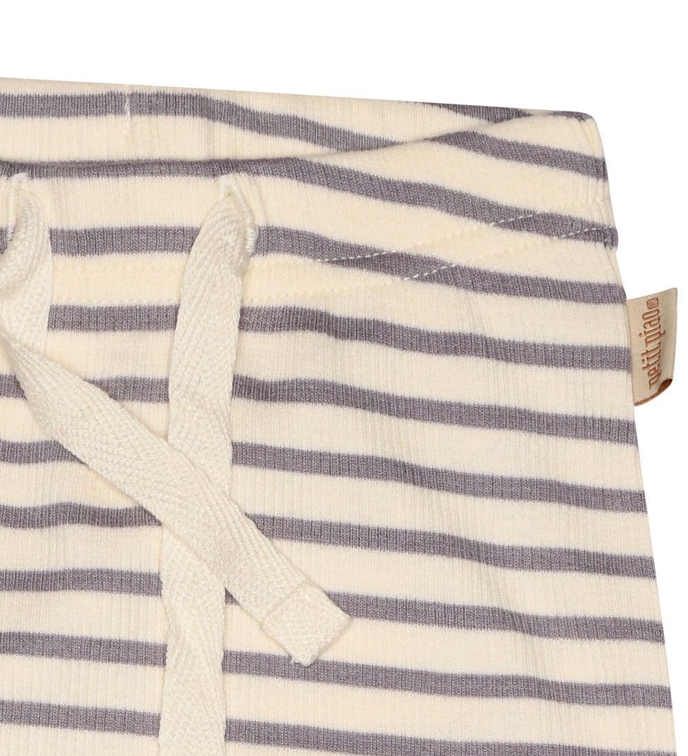 Petit Piao Shorts - Modal - Rib - Dusty Lavender/Off White
