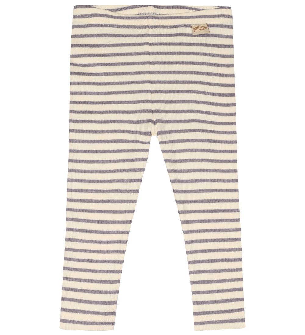 Petit Piao Leggings - Modal - Rib - Dusty Lavender/Off White