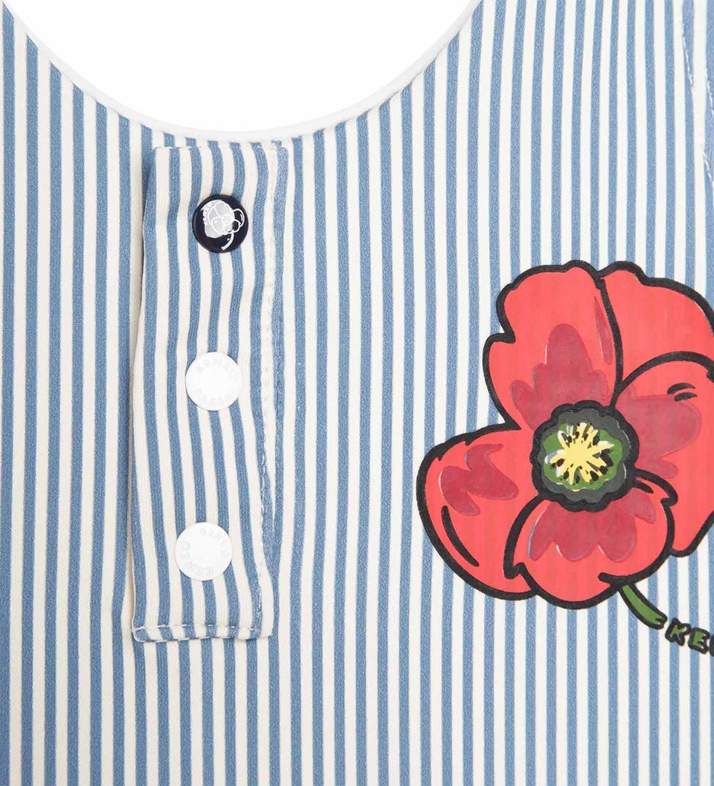 Kenzo Badedragt - Exclusive Edition - Hvid/Blåstribet m. Blomst