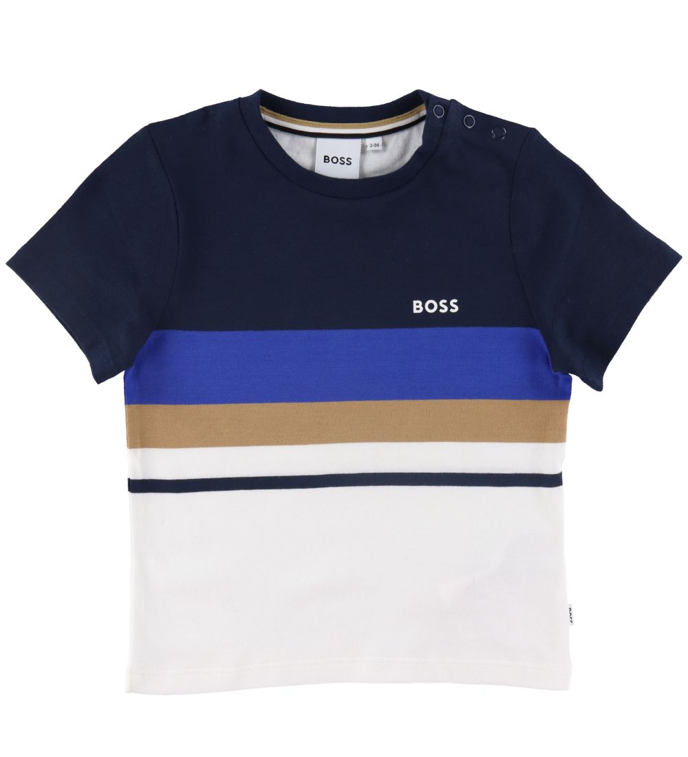 BOSS T-shirt - Navy/Hvid m. Bl