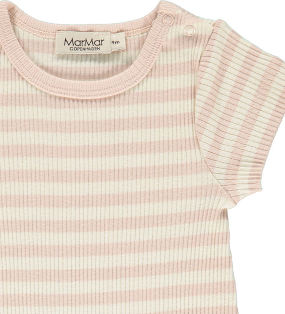 MarMar Sommerdragt - Modal - Rib - Rose/Off-White