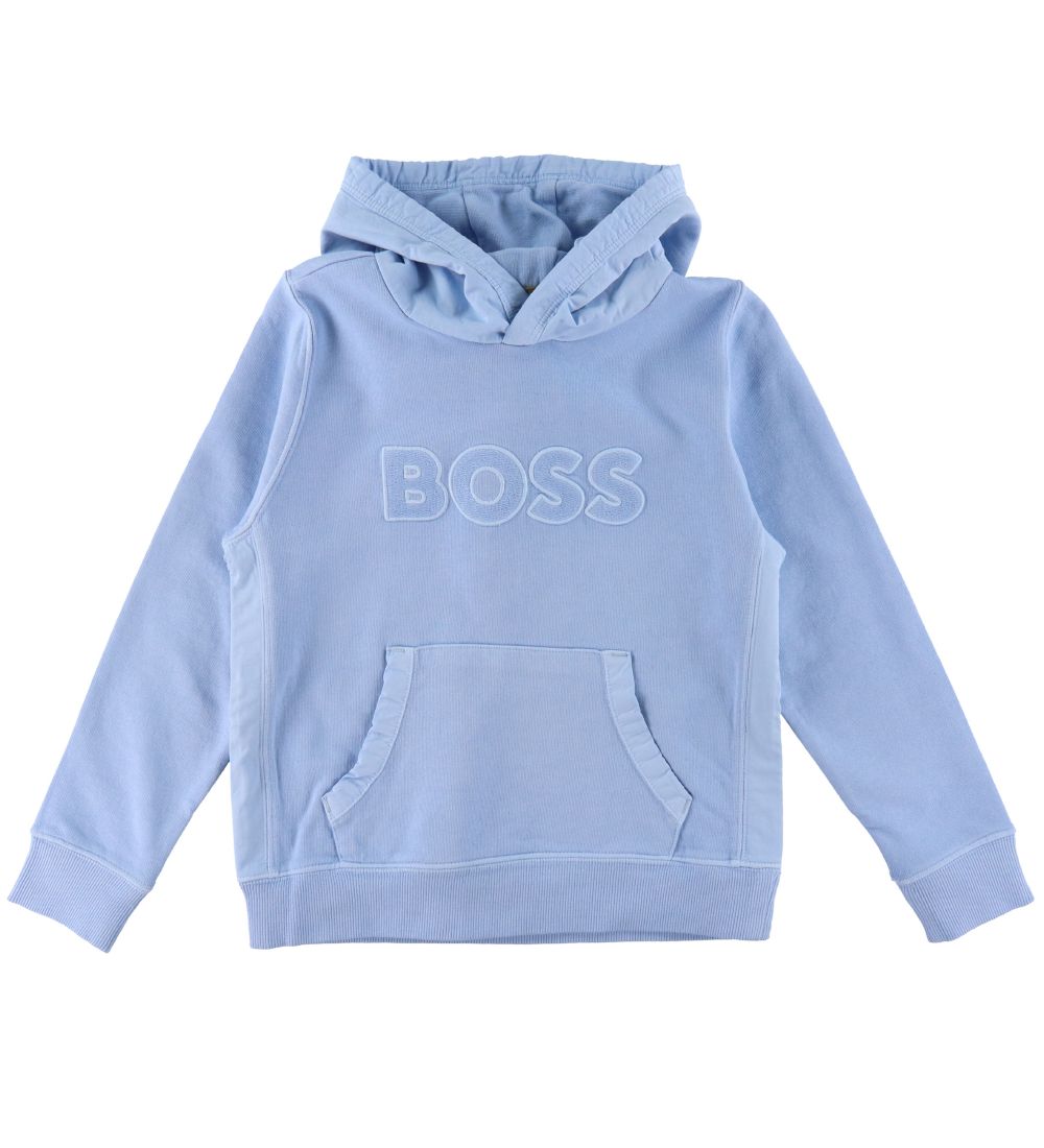 BOSS Hættetrøje - Lyseblå