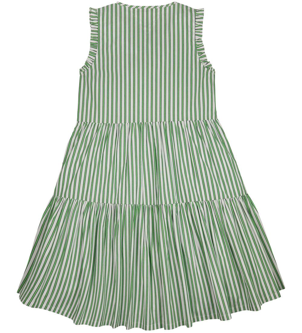 Tommy Hilfiger Kjole - Striped Ruffle - Spring Lime Stripe