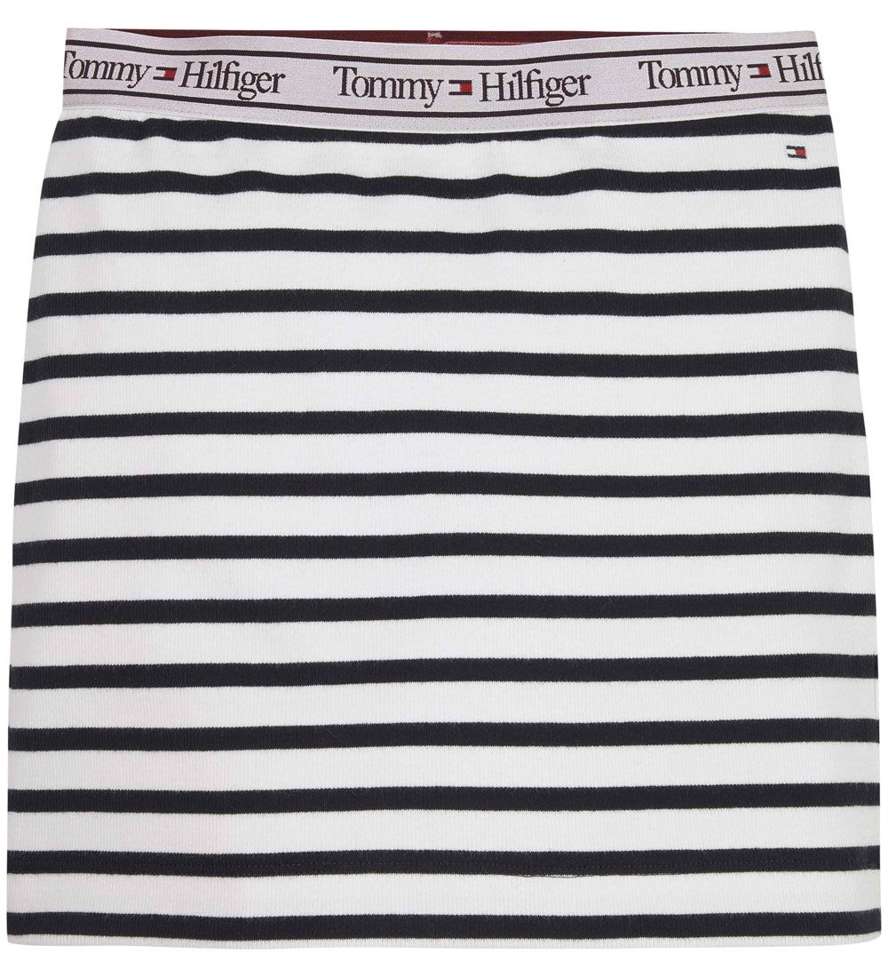 Tommy Hilfiger Nederdel - Graphic Stripe Rib - Desert Sky Stripe