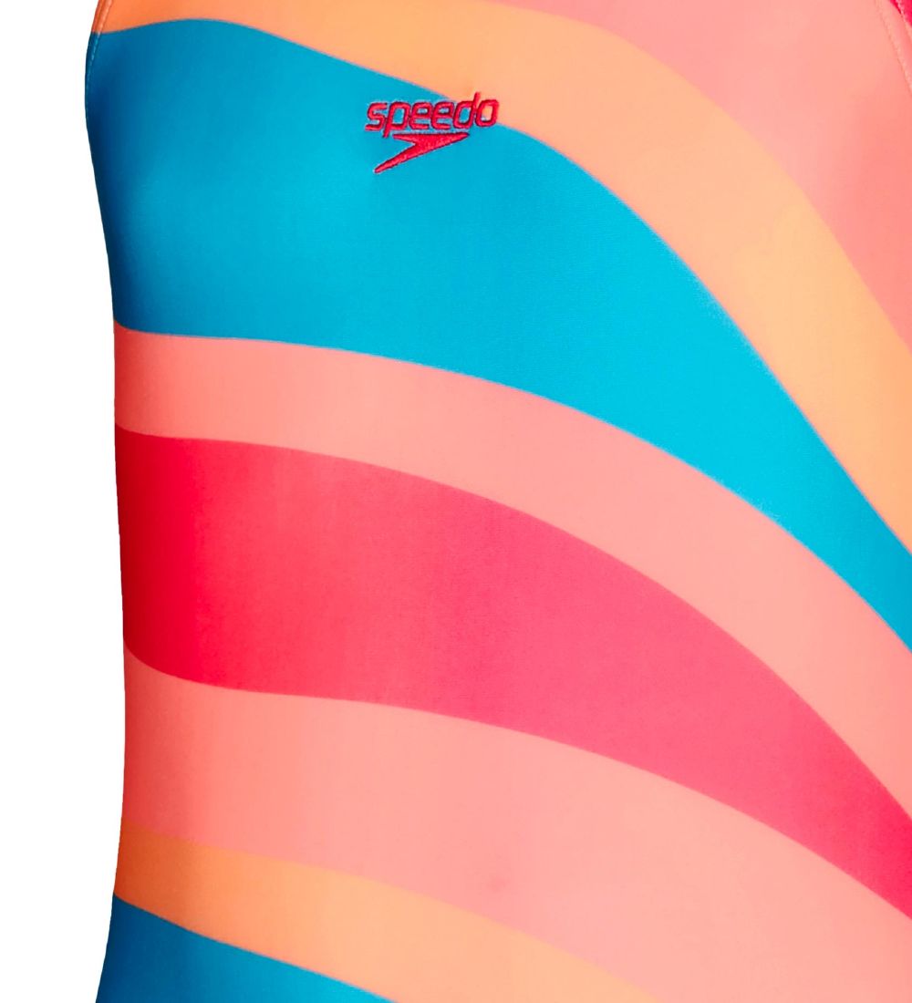 Speedo Badedragt - Printed Medalist - Orange/Grøn/Rød