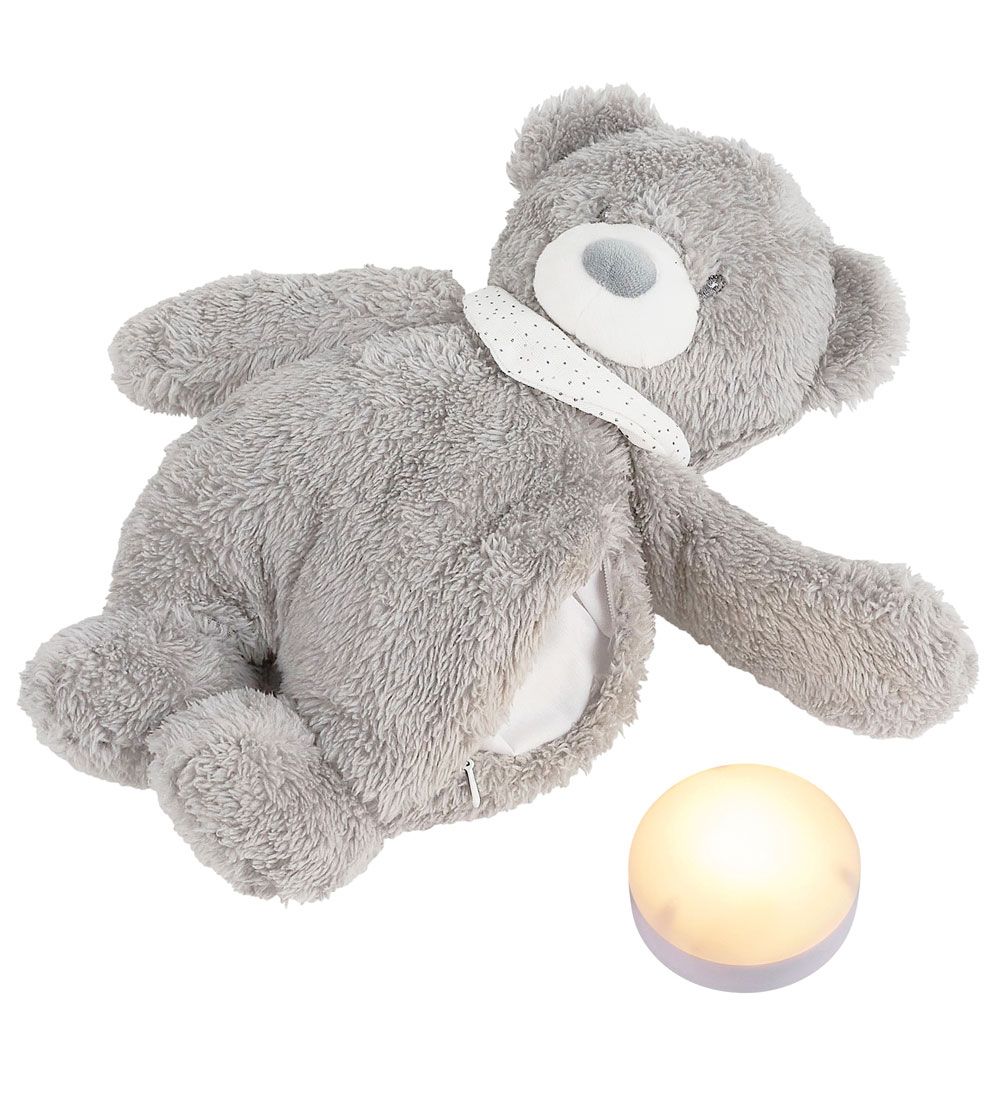 Nattou Sovebamse m. Natlys/Lyd - Sleppy Bear - Grå