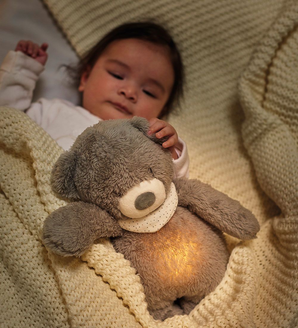 Nattou Sovebamse m. Natlys/Lyd - Sleppy Bear - Grå
