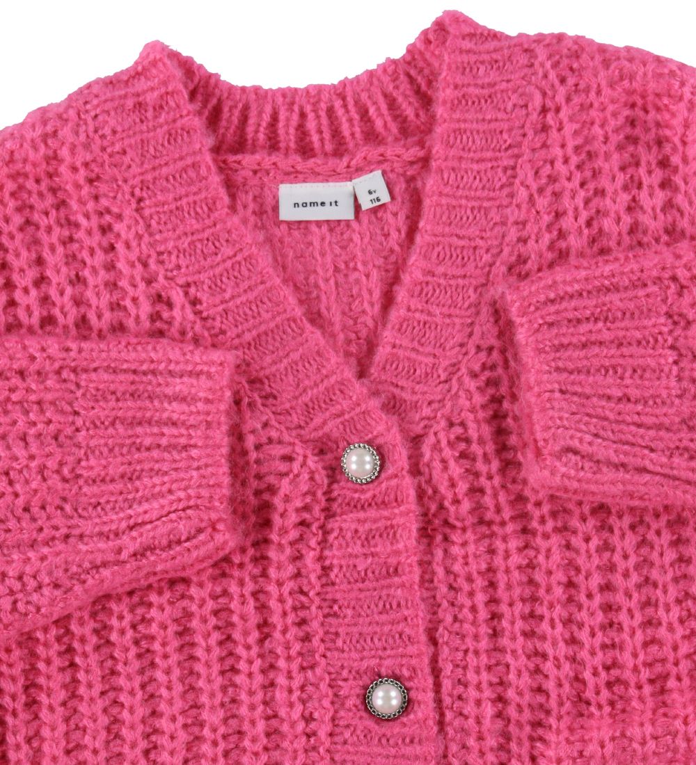 Name It Cardigan - Cropped - NkfSigra - Strik - Sangria Sunset