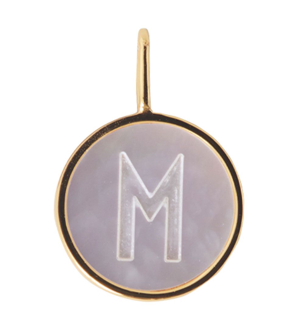 Design Letters Vedhæng Til Halskæde - M - Pearl Gold