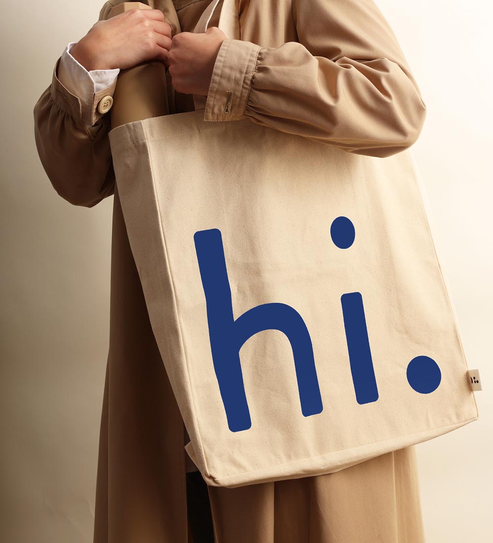 Design Letters Shopper - Hi - Blå/Natural