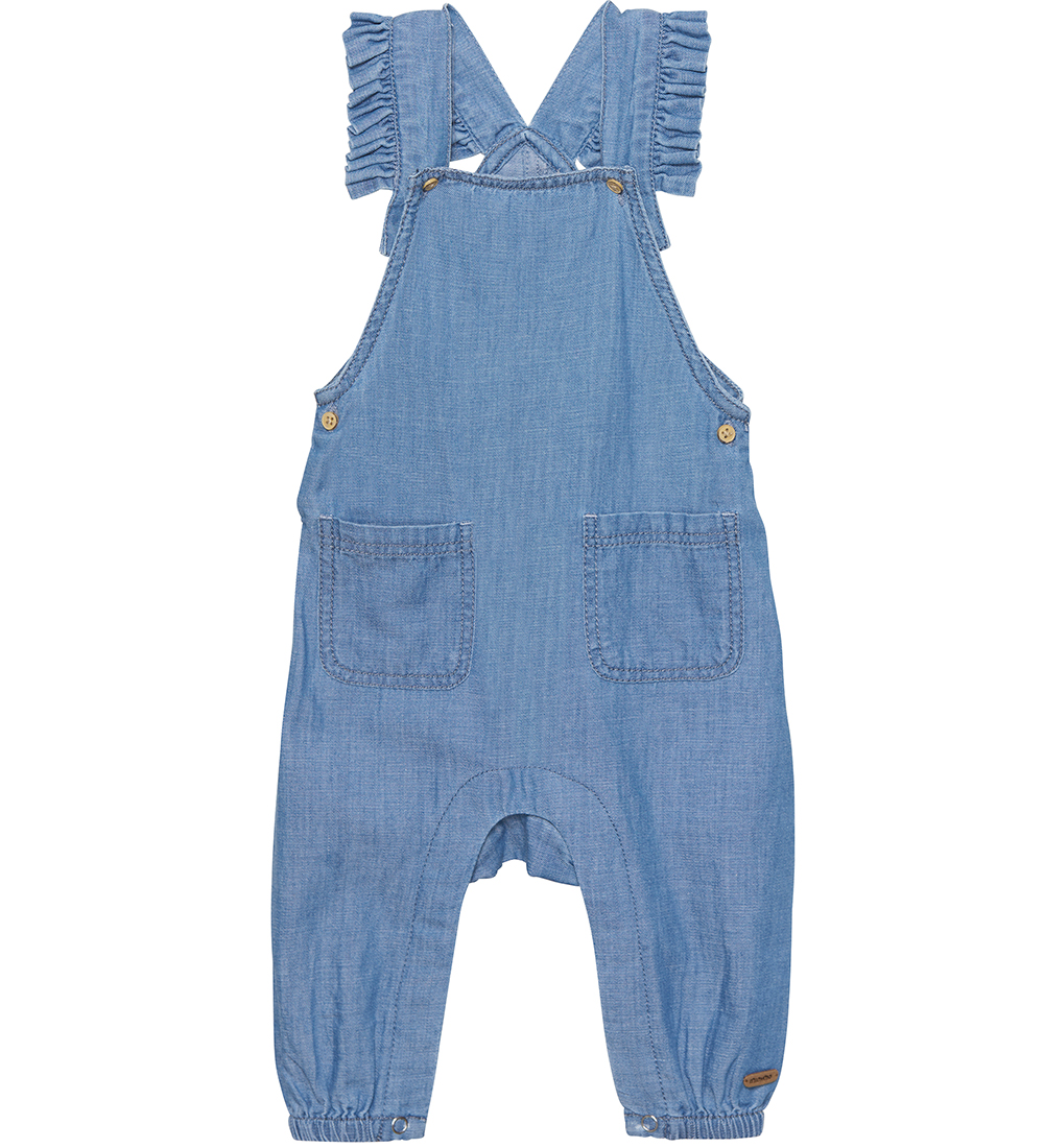 Minymo Smkbukser - Denim - Gray Mist m. Flser