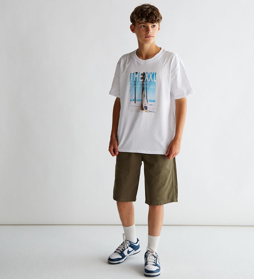Grunt T-shirt - Beach - Hvid m. Print