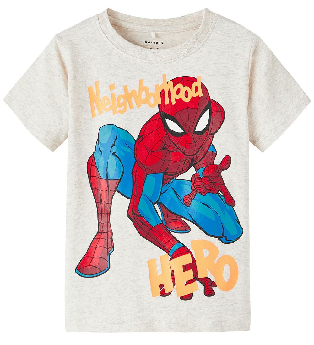 Name It T-Shirt - NmmAlfi Spiderman - Light Grey Melange