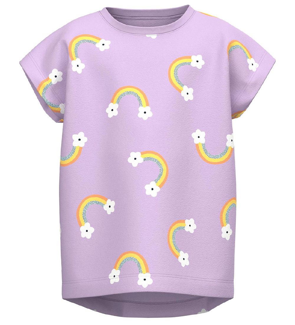 Name It T-shirt - NmfVigga - Orchid Bloom/Rainbow