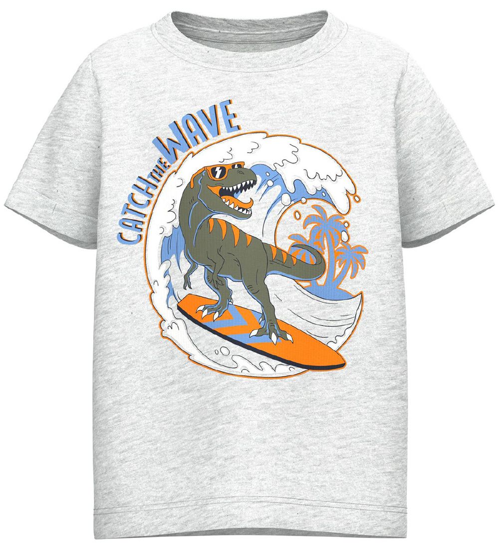 Name It T-shirt - NmmVux - Light Grey Melange m. Print