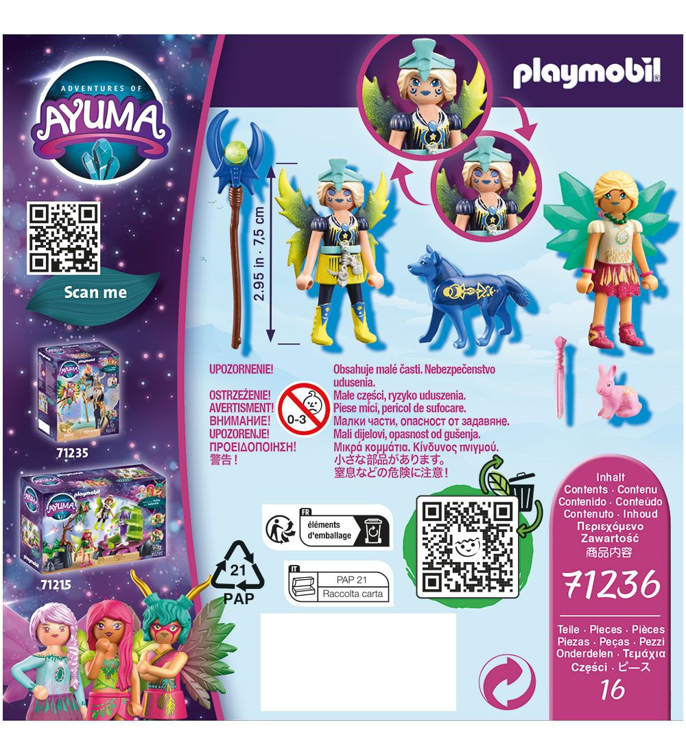 Playmobil Ayuma - Krystal- og månefe med totemdyr - 71236 - 16 D