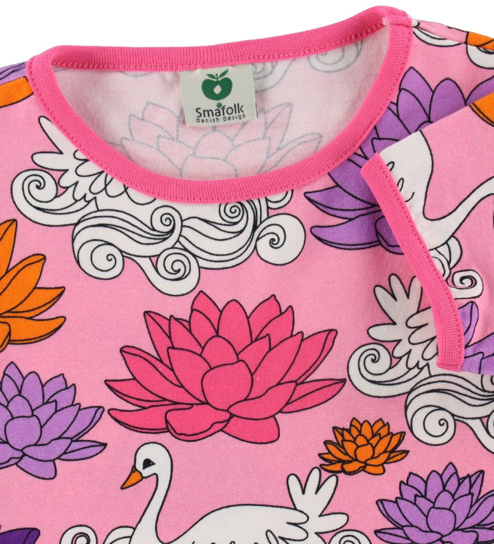 Småfolk T-shirt - Sea Pink m. Svaner