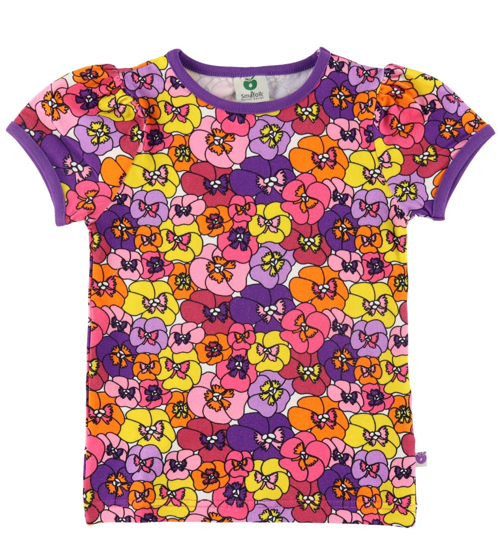 Smfolk T-shirt - Purple Heart m. Blomster