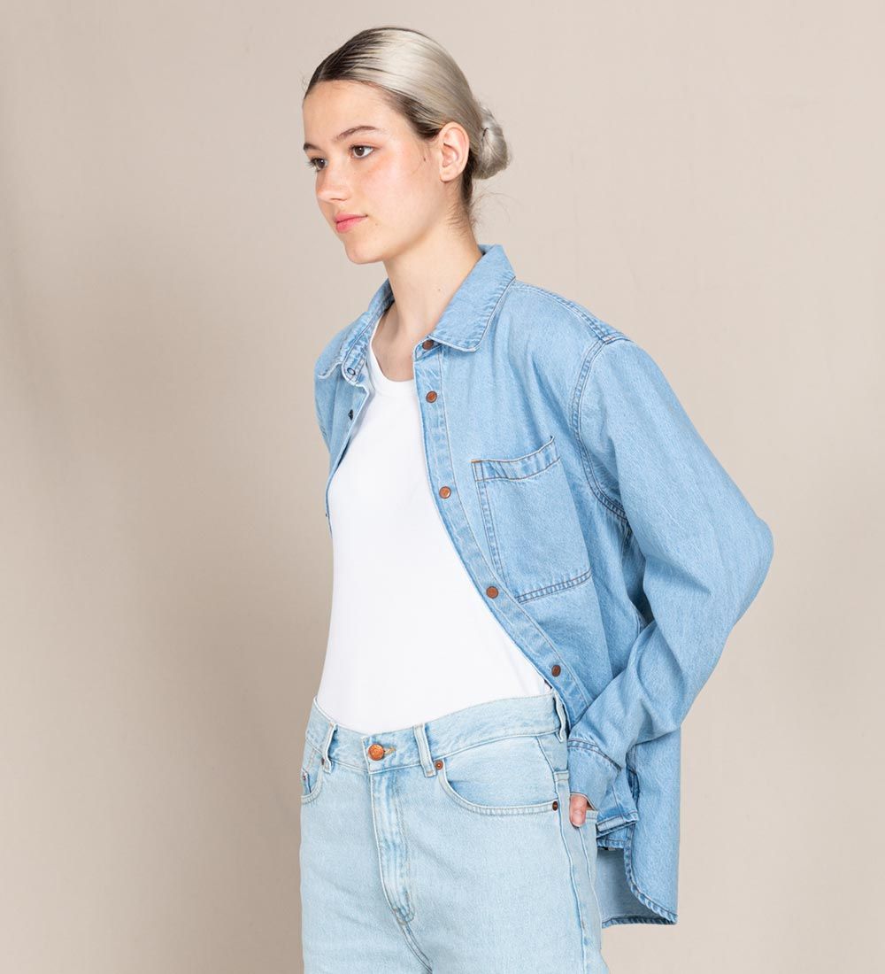 Finger In The Nose Denimskjorte - Enara - Bleached Blue
