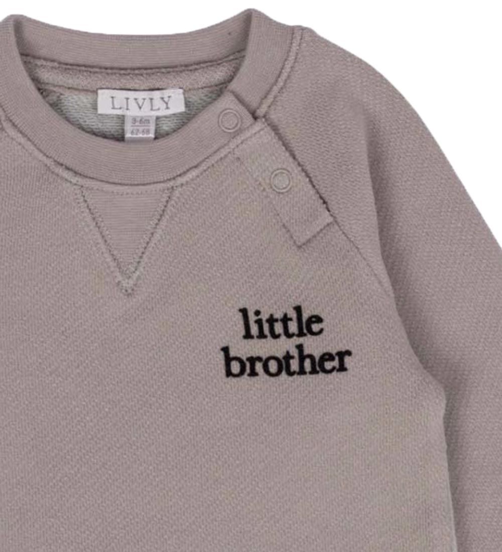 Livly Sweatshirt - Sibling - Grey/Beige m. Little Brother