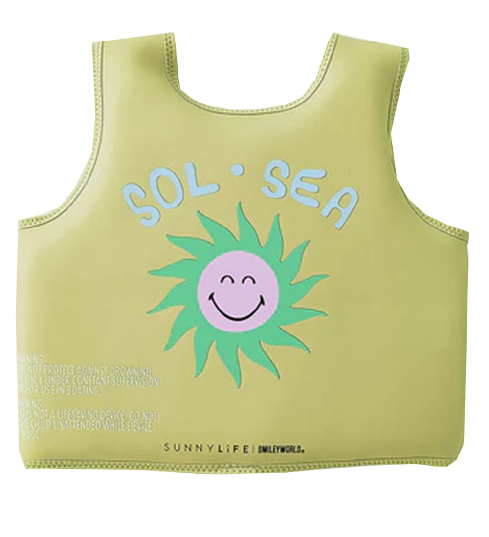 SunnyLife Svømmevest - Smiley World - 3-6 år - Grøn
