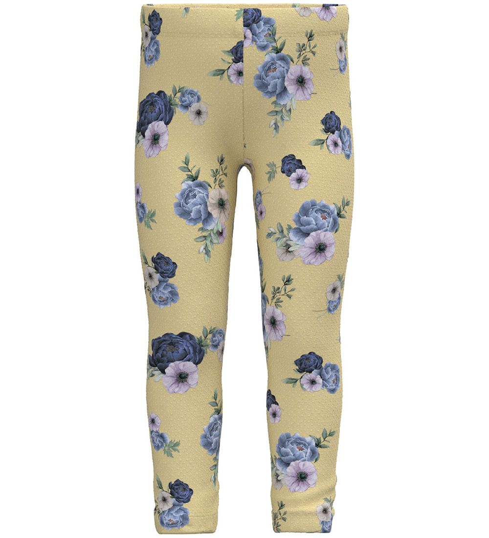 Name It Leggings - NmfHolly - Double Cream m. Blomster