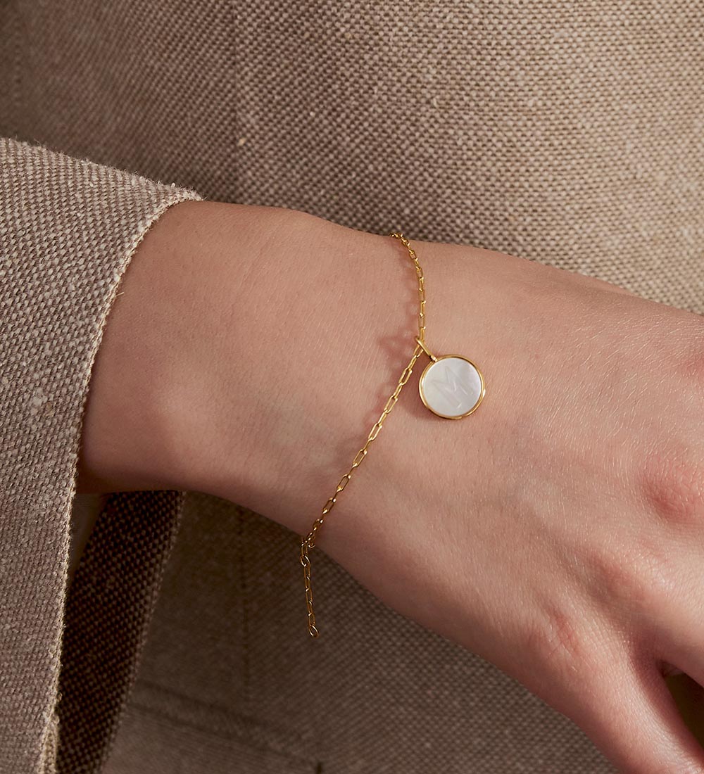 Design Letters Vedhæng Til Halskæde - H - Pearl Gold