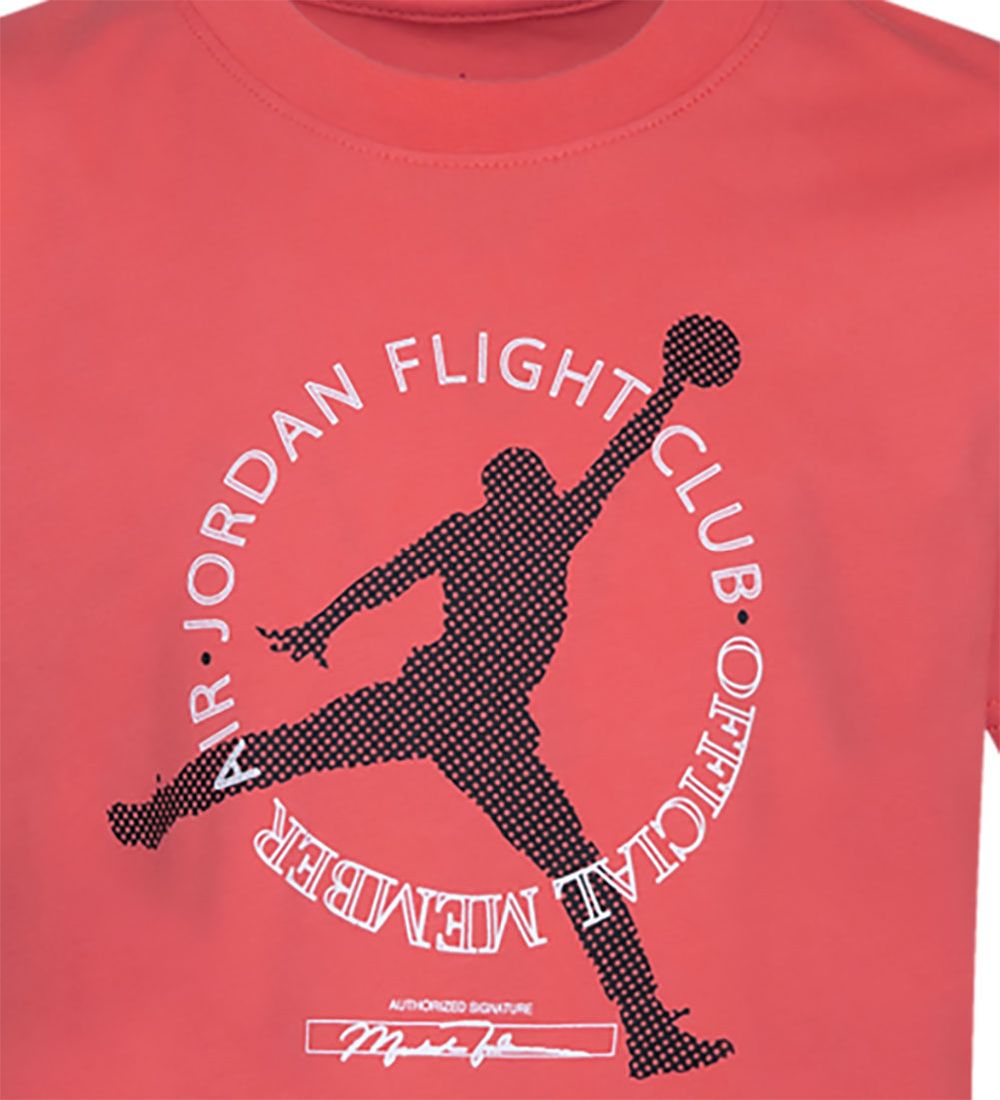 Jordan Shortssæt - Sweatshorts/T-shirt - Sort/Coral