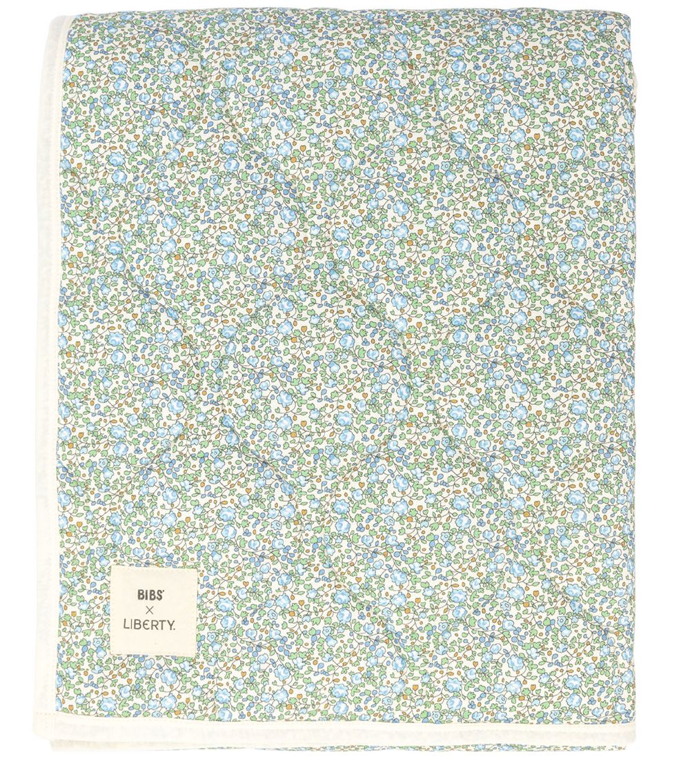 Bibs X Liberty Tæppe - Quilted - 85x110 cm. - Blomster - Ivory