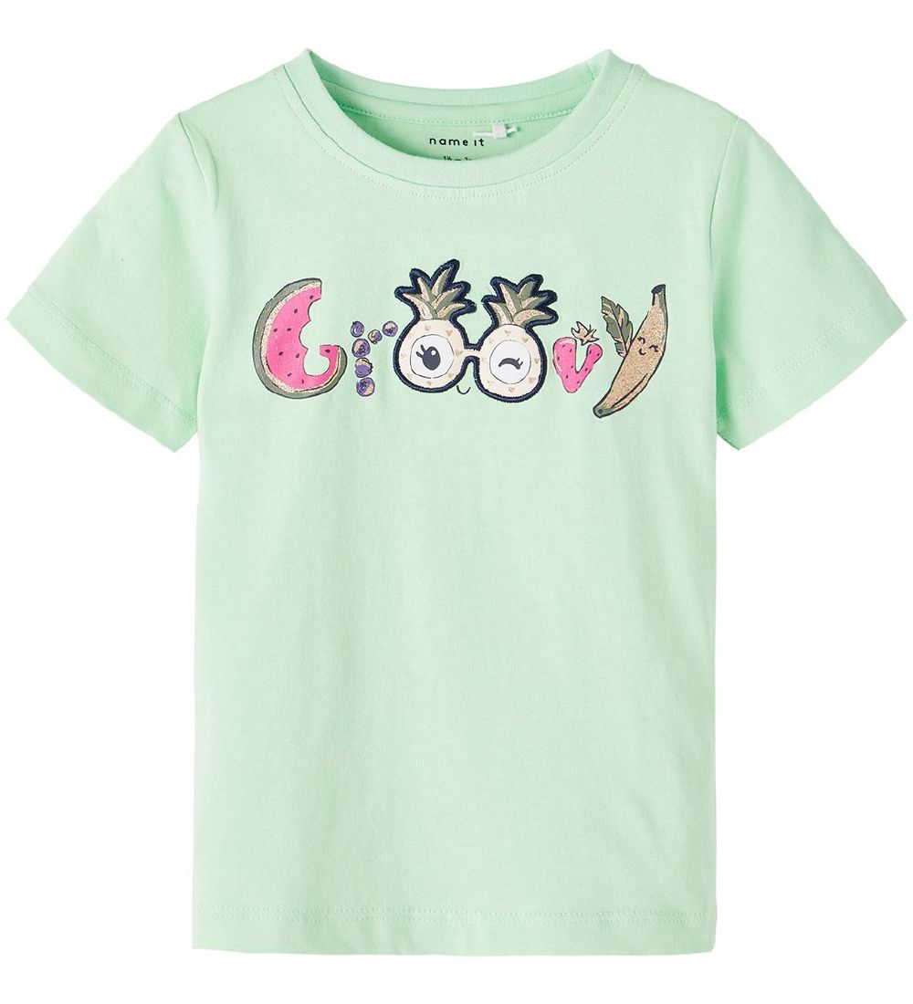 Name It T-shirt - NmfDenice - Green Ash