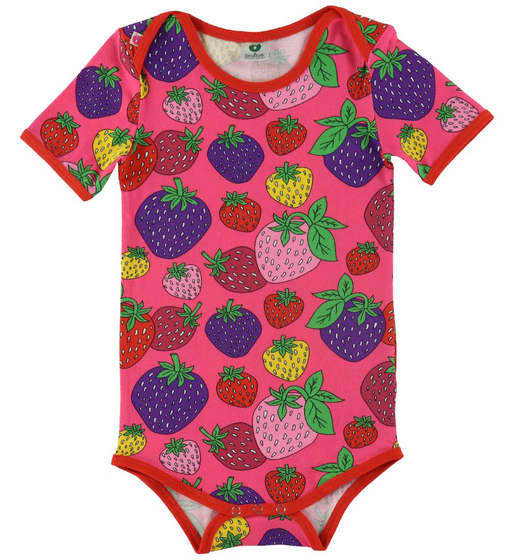 Småfolk Shorts/Body k/æ - Pink m. Jordbær