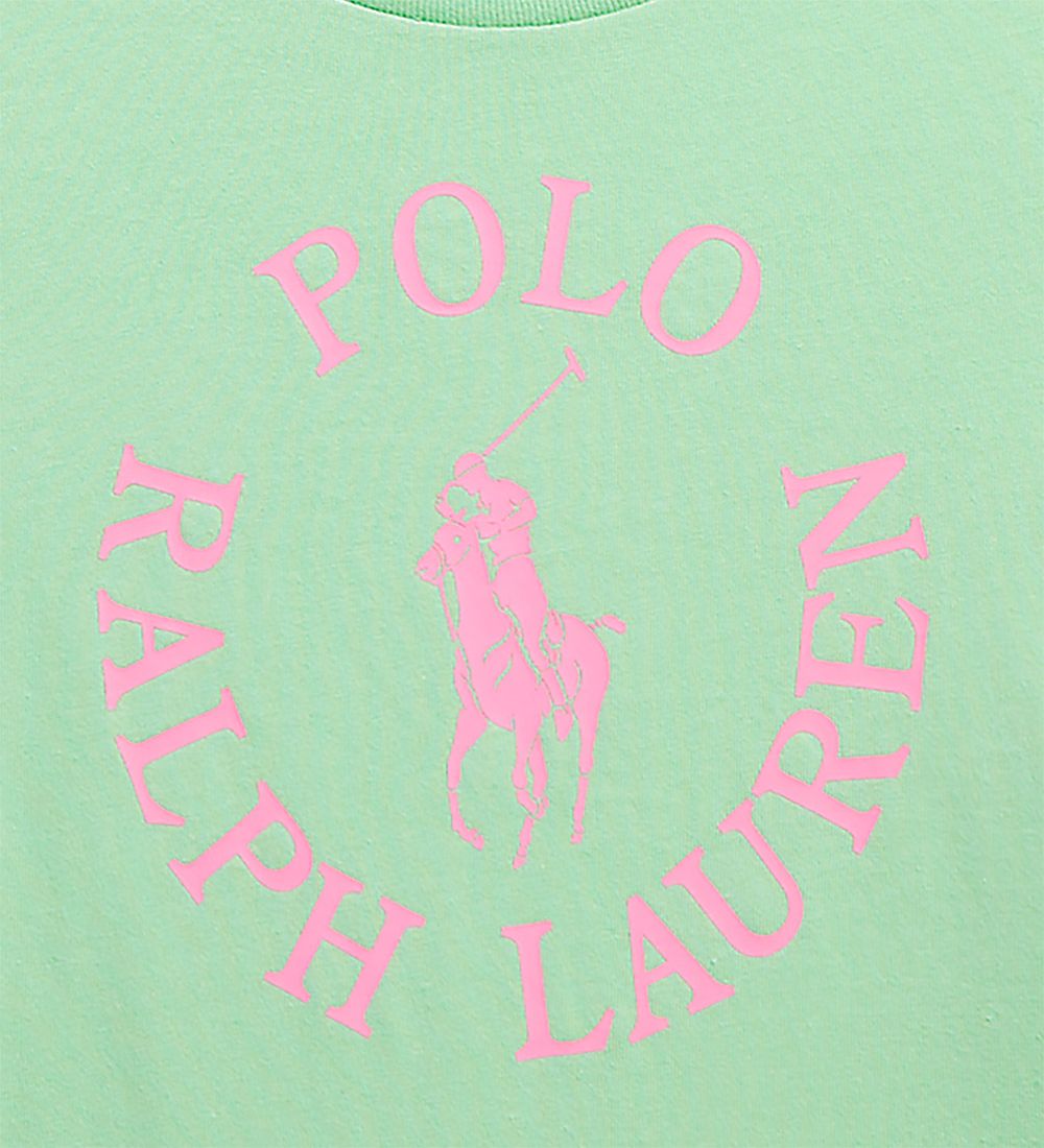 Polo Ralph Lauren T-shirt - Longwood - Lysegrøn m. Rosa
