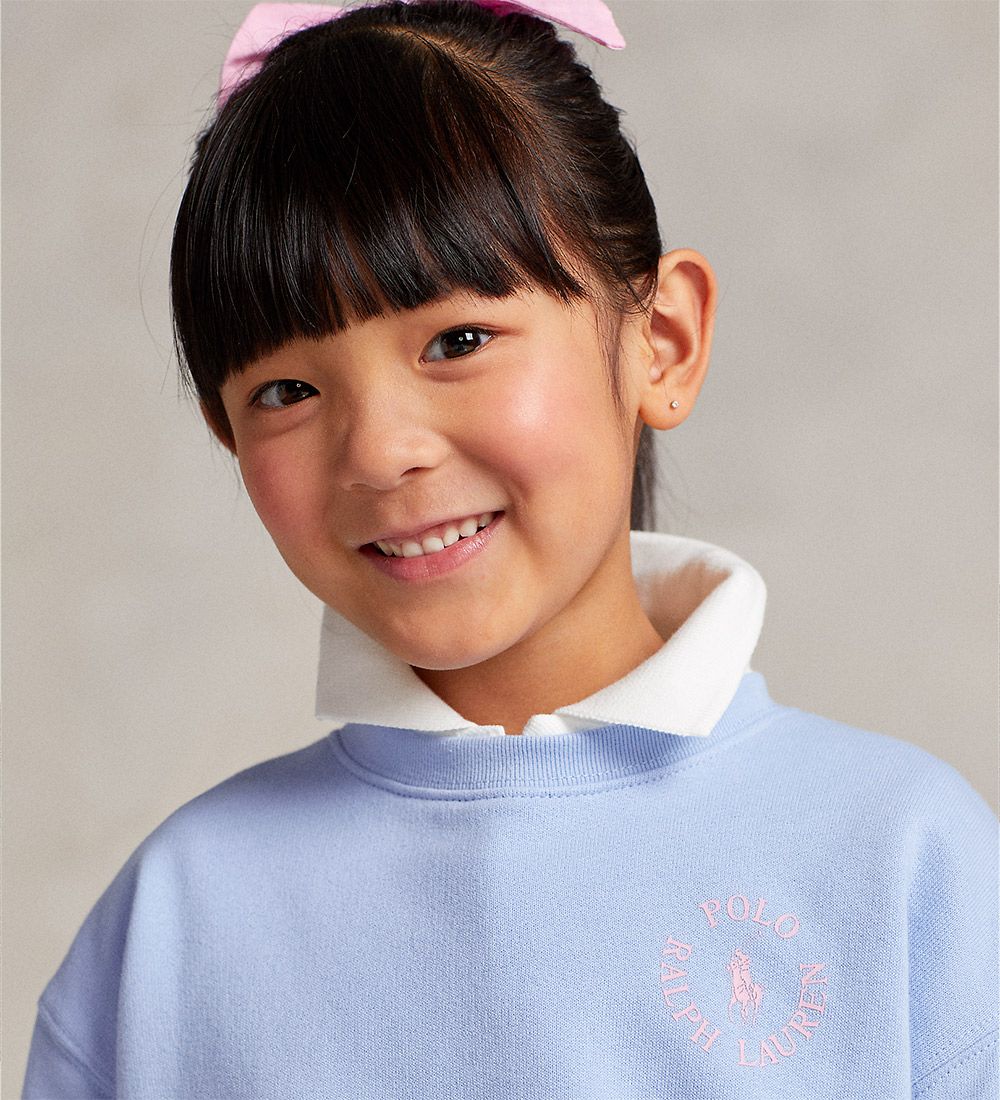 Polo Ralph Lauren Sweatshirt - Longwood - Lyseblå m. Rosa