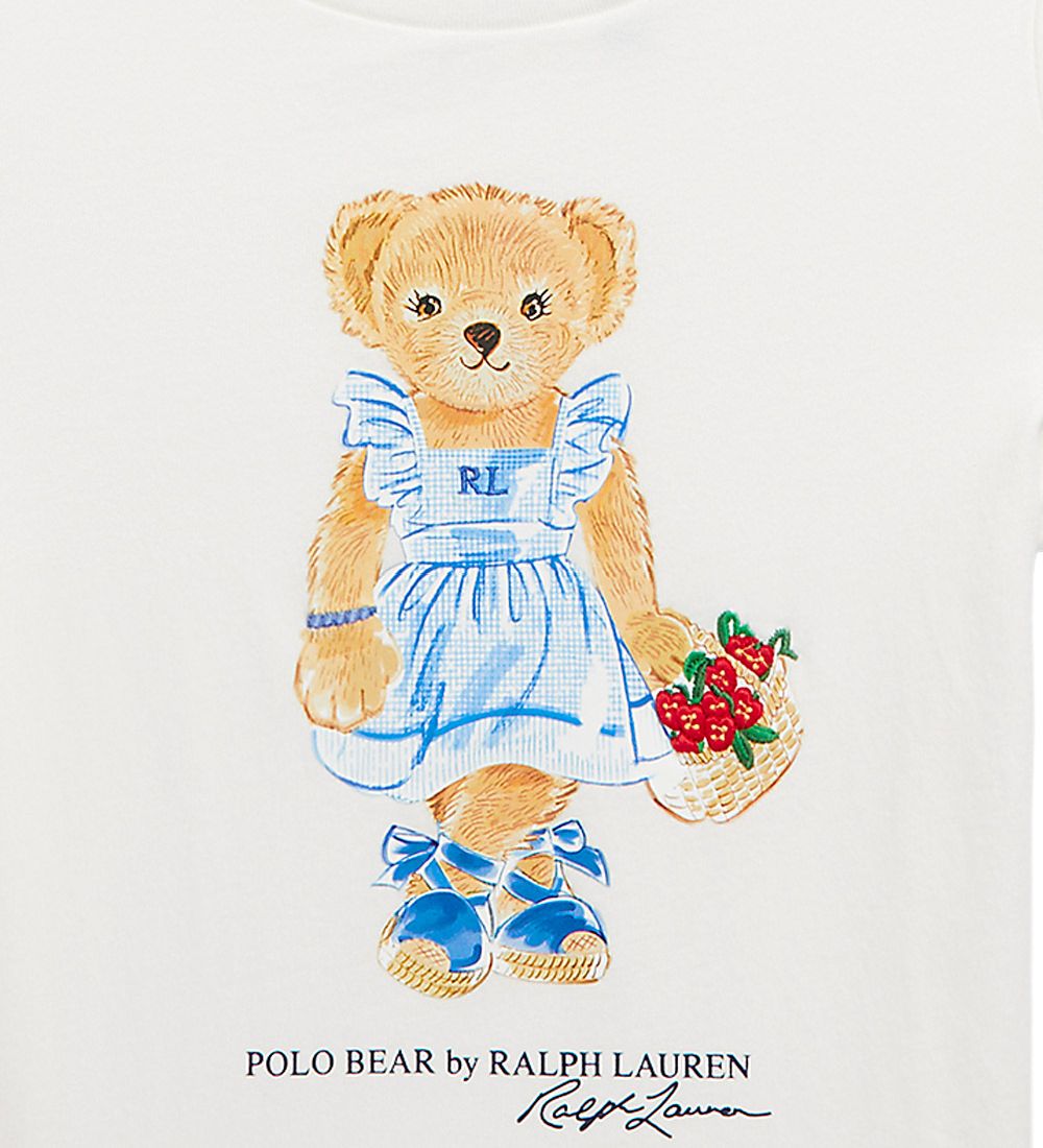 Polo Ralph Lauren T-shirt - Cottage - Hvid m. Bamse