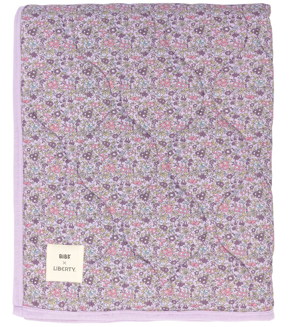 Bibs X Liberty Tæppe - Quilted - 85x110 cm. - Blomster - Violet