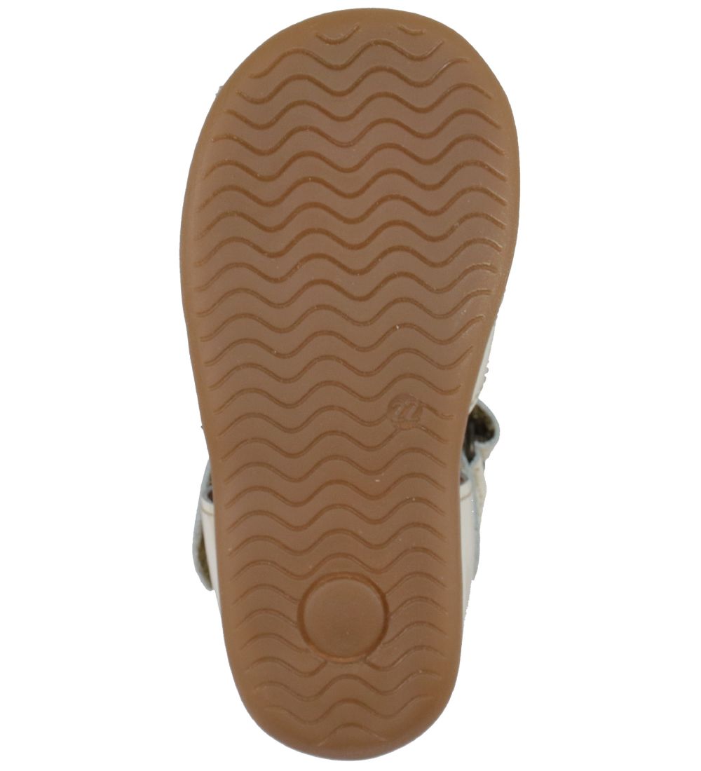 Pom Pom Sandaler - Starters Flower Velcro - Light Yellow Patent