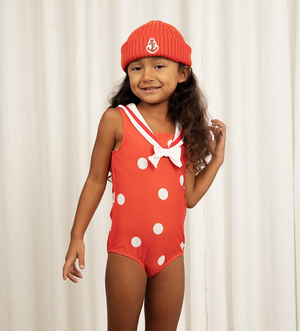 Mini Rodini Badedragt - UV50+ - Sailor Polka Dot - Rød