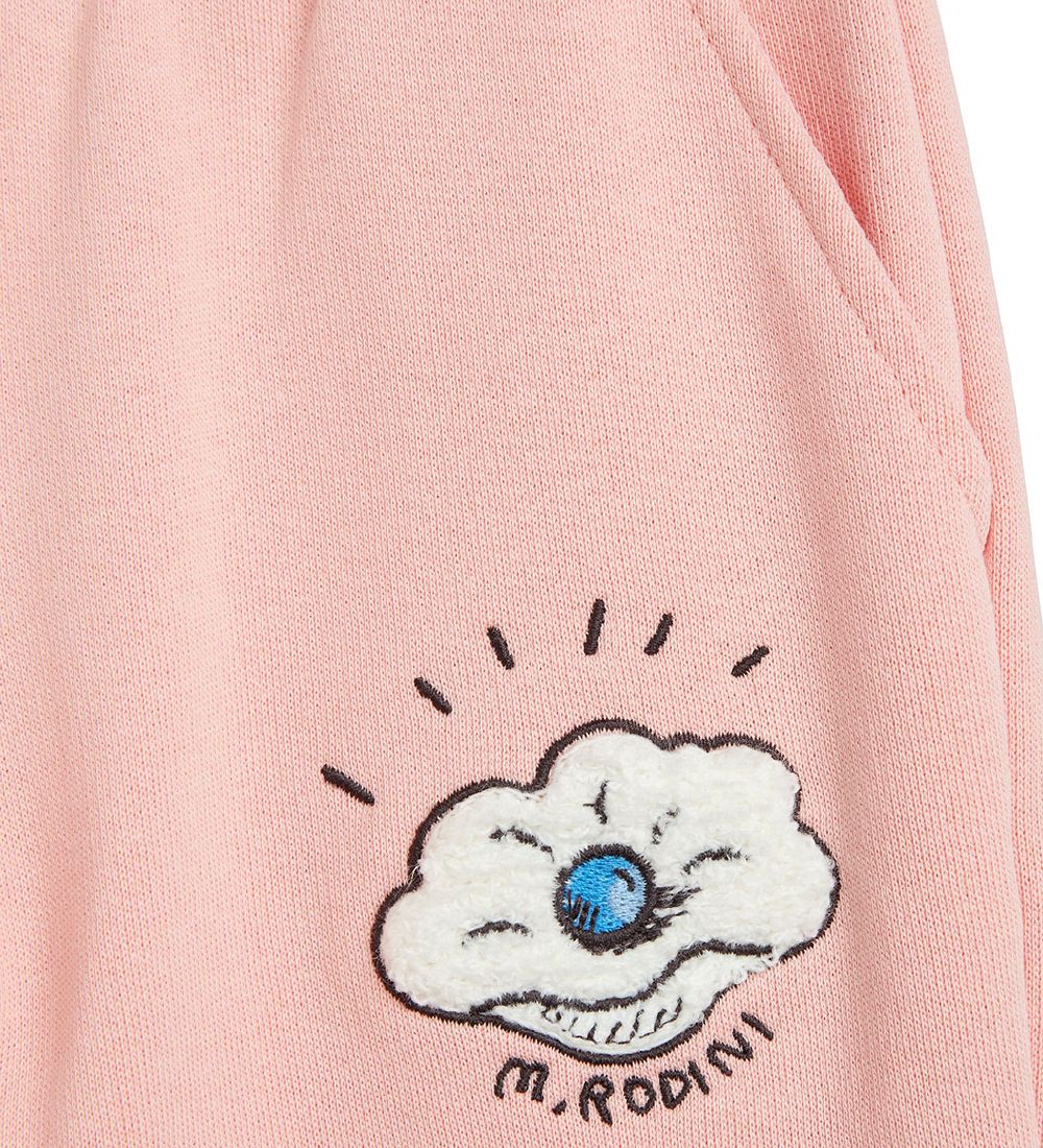 Mini Rodini Sweatpants - Seashell Chenille EMB - Pink