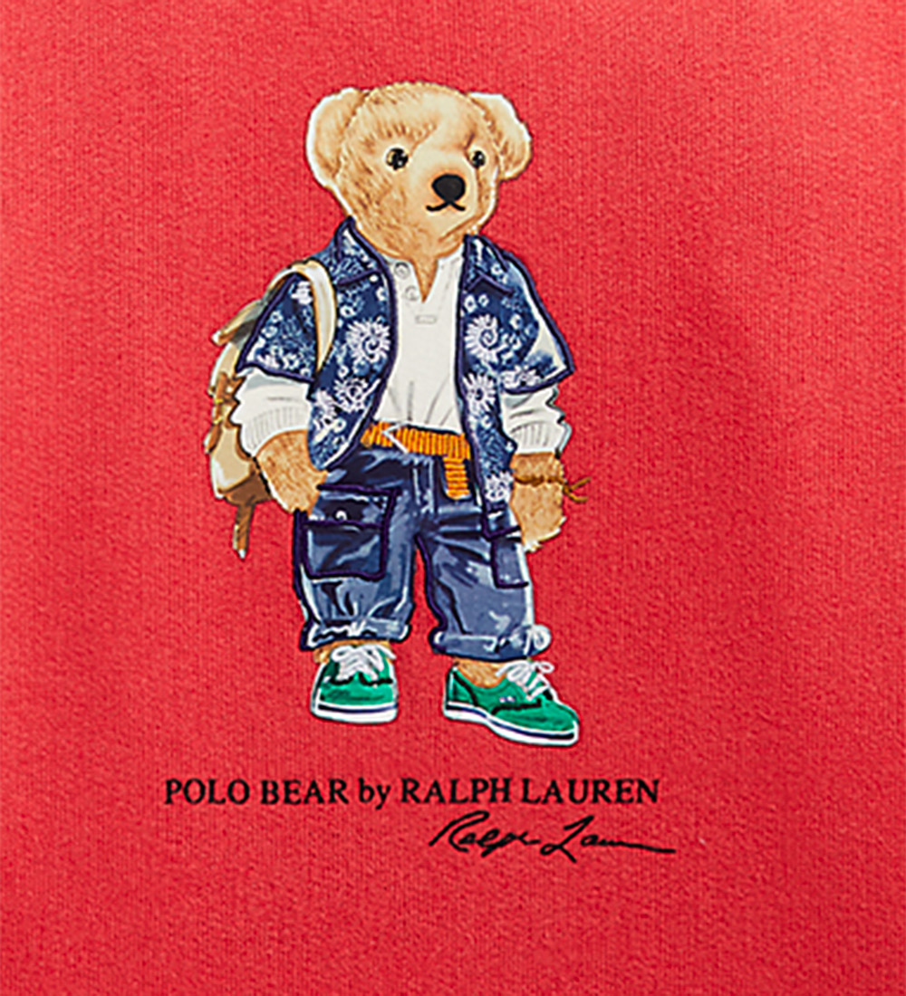 Polo Ralph Lauren Sweatshirt - Sa - Rød m. Bamse