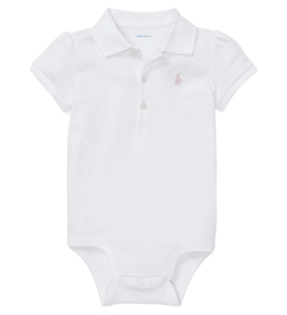 Polo Ralph Lauren Body k/æ - Baby Classics - Hvid m. Rosa