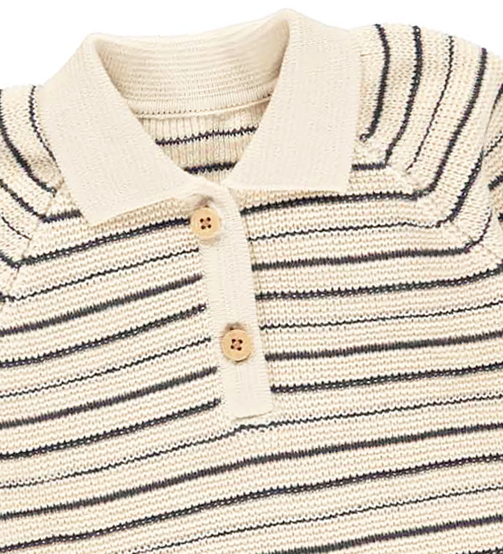 Müsli Bluse - Strik - Strip Collar - Night Blue