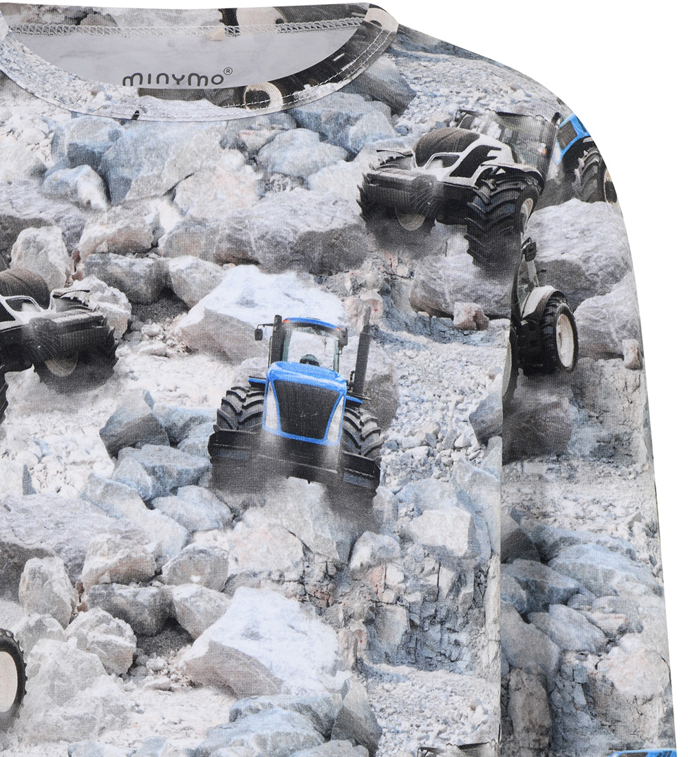 Minymo Bluse - Vallarta Blue m. Traktorer