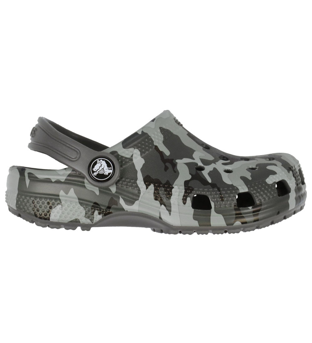 Crocs Sandaler - Classic Camo Clog K - Sort/Grå